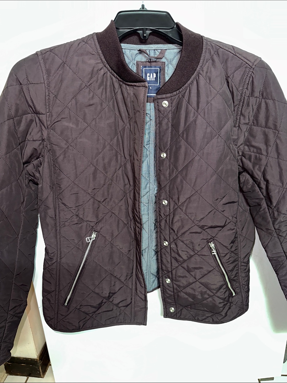 GAP Quilted Lightweight Jacket - Dark Brown L